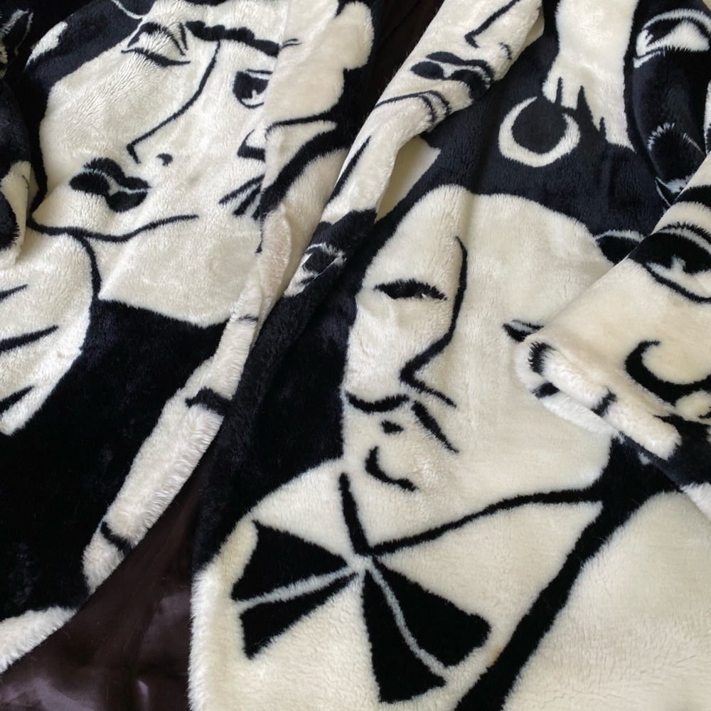 Donny Brooks RIHANNA Faces Plush Jacket 1980’s Oversized Large - Picture 7 of 16